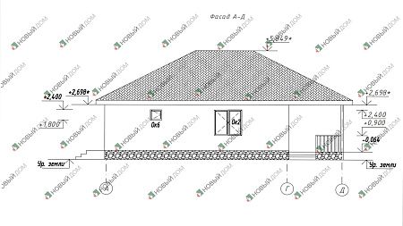 Одноэтажный дом «Макбет» 87 м2 с террасой